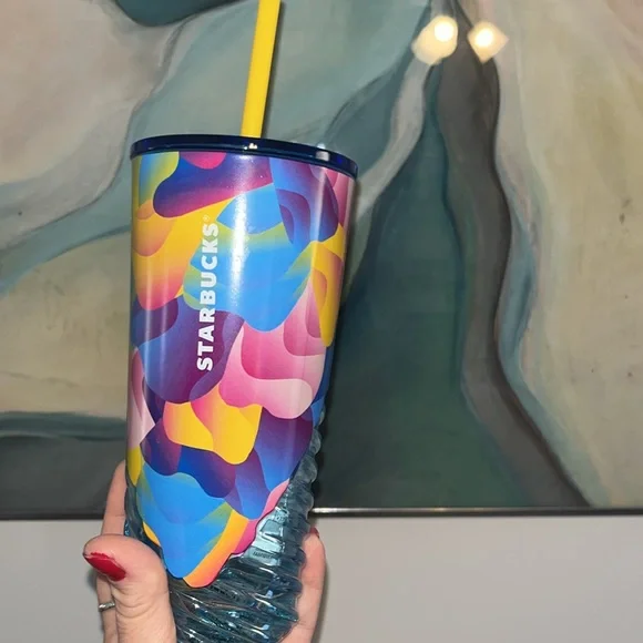 NWT 2024 Starbucks Summer Gradient Glass Swirl Petal Blue! 18 oz. ๐ - Picture 5 of 6